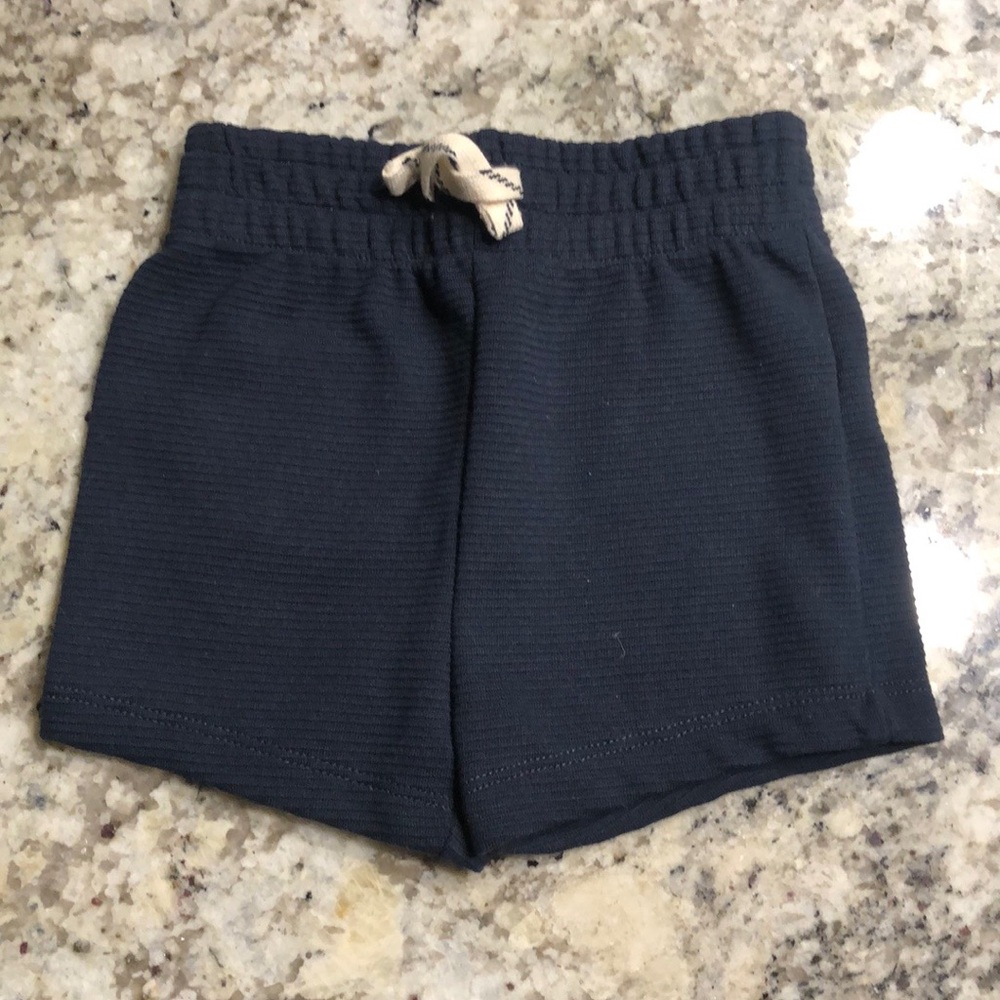Toddler Coral Tee with Navy and Light Chambray Shorts Matching Set - Picture 9 of 12